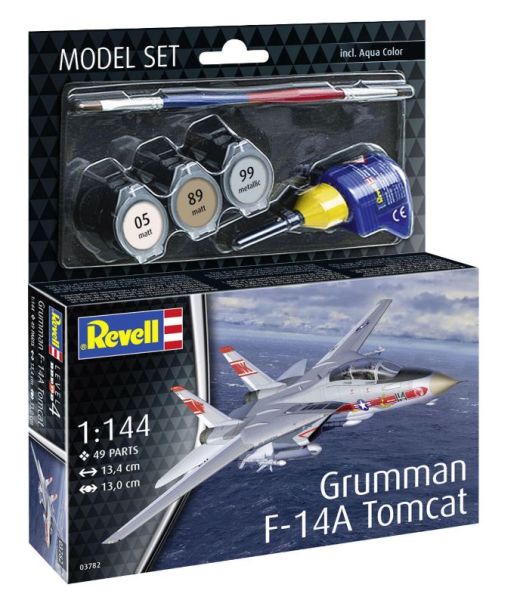 REV63782 - MODEL SET - Kampfflugzeug GRUMMAN F-14A Tomcat zum Zusammenbau mit Farbe - 1