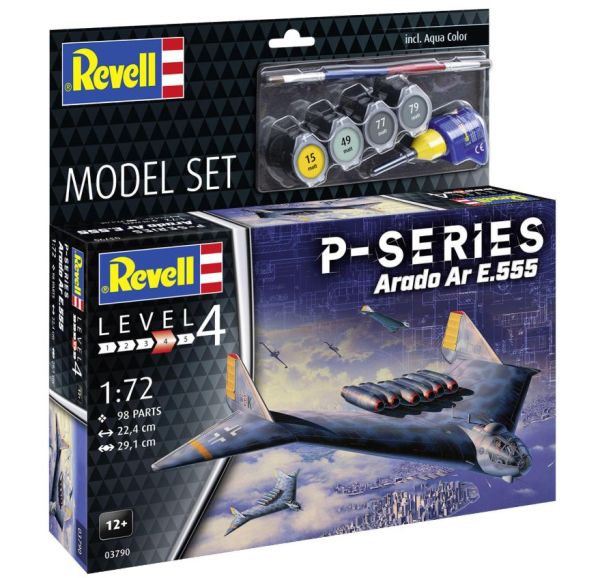 REV63790 - MODEL SET - Jagdflugzeug ARADO Ar E.555 - P-Serie zum Zusammenbau mit Farbe - 1
