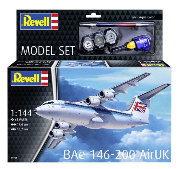 REV63791 - MODEL SET - Flugzeug Bae 146-200 - AirUK zum Zusammenbauen mit Farbe - 1