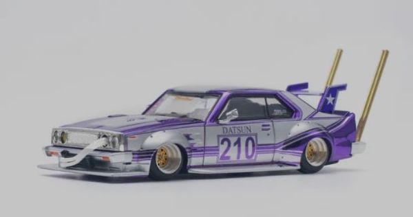 PR640107 - SKYLINE C210 Kaido Racer – Bosozoku-Stil Lila und Silber - 1