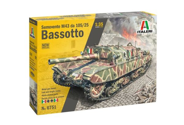 ITA6751 - Selbstfahrlafette Semovente M43 105/25 Bassotto zum Zusammenbau und zum Lackieren - 1