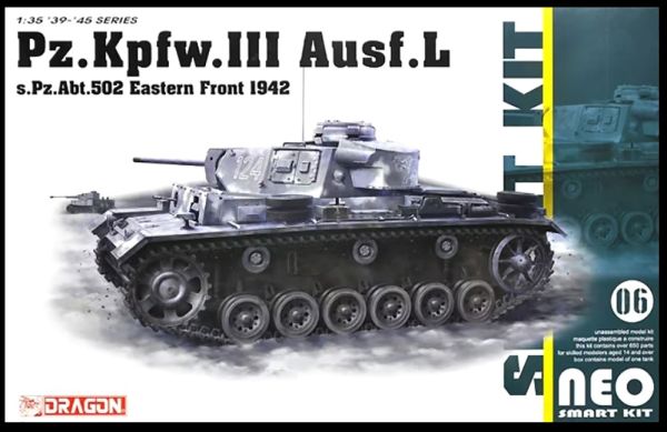 DRA6957 - Panzer PANZER Kpfw.III Ausf.L Pz.ABT502 - Ostfront 1942 zum Zusammenbauen und Bemalen - 1