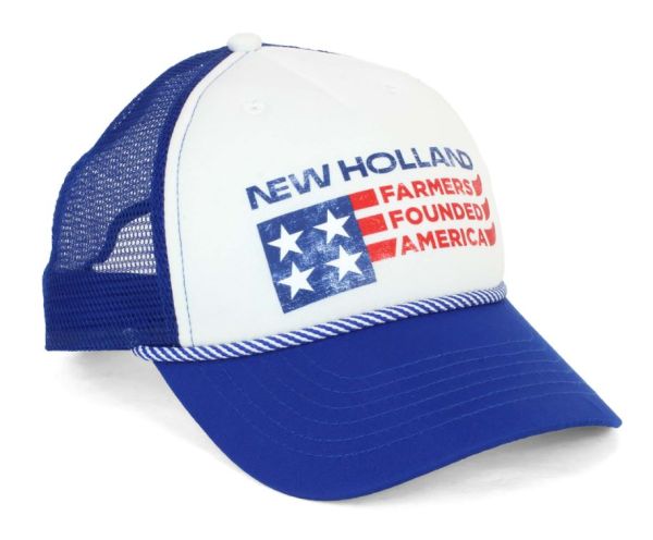 696120 - Gorra NEW HOLLAND azul y blanca con parte trasera de malla. - 1