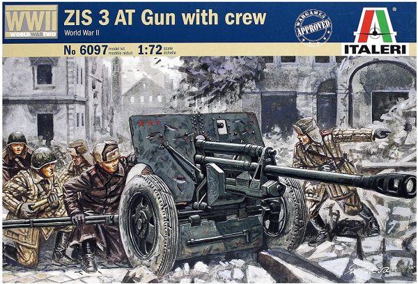 ITA6097 - ZIS 3 AT Gun mit Dienern zum Zusammenbauen und Bemalen - 1