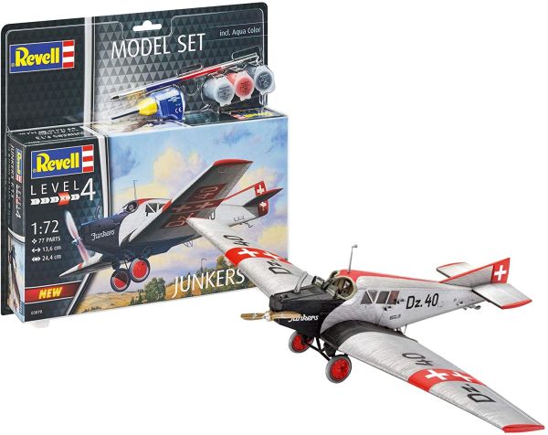 REV63870 - Modellbausatz Flugzeug Junkers F.13 mit Bemalung zum Zusammenbauen - 1