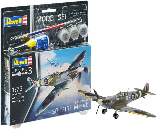REV63897 - Modellbausatz Supermarine Spitfire M mit Bemalung zum Zusammenbauen - 1