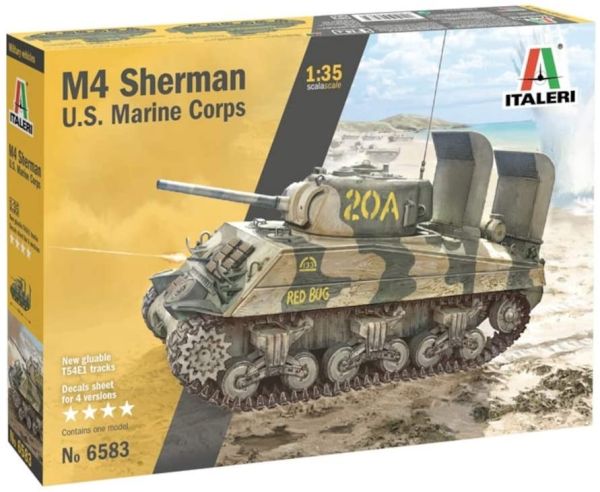 ITA6583 - M4A2 US Marine Corps Panzer zum Zusammenbauen und Lackieren - 1