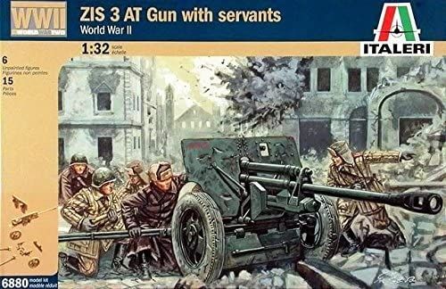 ITA6880 - Russisches ZIS3 AT-Geschütz aus dem 2. Weltkrieg mit Besatzung zum Montieren und Lackieren - 1