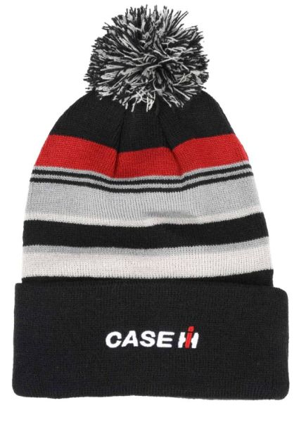 707515 - Gorro con pompón negro, rojo y gris con el logotipo de CASE IH - 1