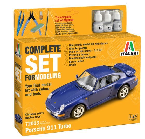 ITA72013 - Starterkit - PORSCHE 911 blau zum Zusammenbauen und Bemalen - 1