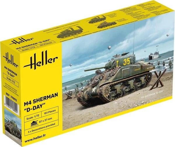 HEL79892 - Sherman M4 Panzer - D-Day - Montage- und Lackierset - 1