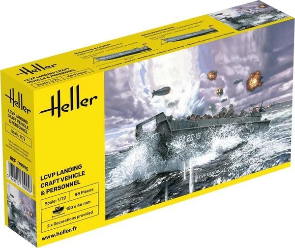 HEL79995 - LCVP-Landungsboot mit persönlichem Fahrzeug zum Zusammenbauen und Lackieren - 1