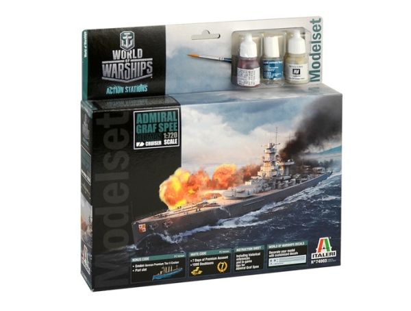 ITA74003 - Starter Kit – Admiral Graf Spee WORLS OF WARSHIPS zum Zusammenbauen und Bemalen - 1
