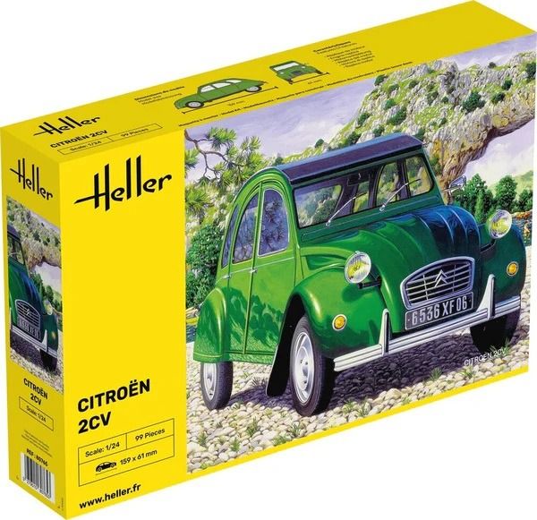 HEL80765 - Citroën 2CV (grün) – Modellbausatz mit Farben - 1