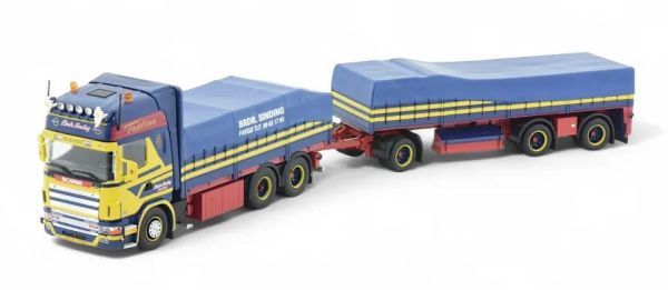 TEK81276 - SCANIA Topline Serie 6x4 LKW mit 1+2-Achs-Anhänger BRDR SINDING - 1