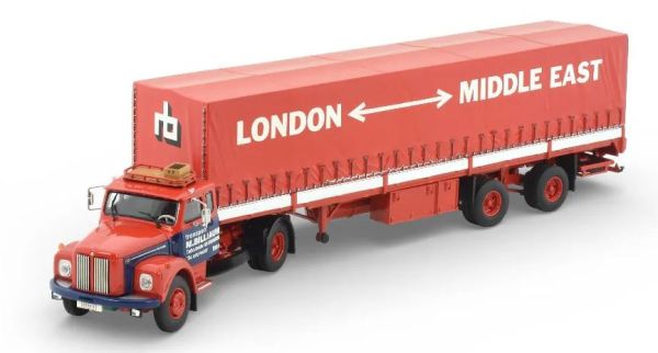 TEK88064 - SCANIA 110 Super 4x2 mit 2-achsigem, geschlossenem Transportanhänger BILLIAUW - 1