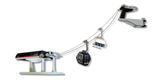 JC84394 - Skilift mit Gondel und Sessellift Schwarz und Grau - 1