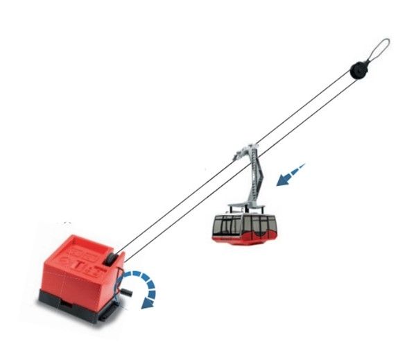 JC89093 - Skilift mit 1 roten Handgondel - 1