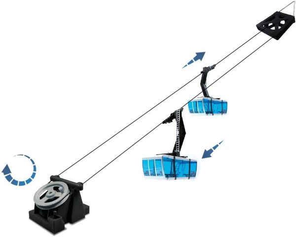 JC89294 - Skilift mit 2 schwarzen manuellen Gondeln - 1