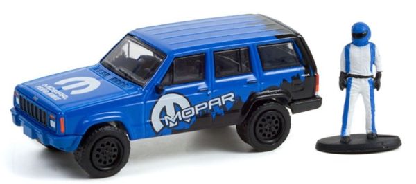 GREEN97120-E - JEEP Cherokee Sport MOPAR Offroad mit Fahrer 2001 THE HOBBY SHOP Serie 12 im Blister - 1