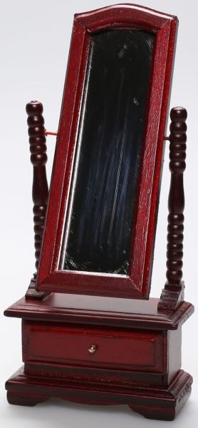 AKI0183 - Miniatur-Schlafzimmerspiegel für Puppenhaus; Maße L5;9 x T2;7 x H13;5 cm - 1