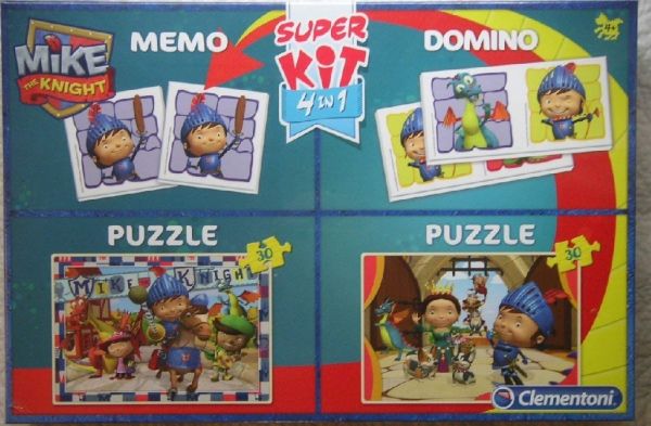 CLE08207 - 4 in 1 Spiel Memo; Domino und Puzzles 2x30 Teile MIKE LE CHEVALIER - 1