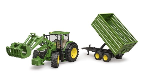 BRU3155 - JOHN DEERE 7R350 mit Frontlader und Anhänger - 1
