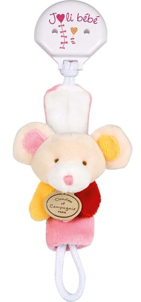 DC2509SOURIS - Schnullerkette - Maus Rot; Rosa und Gelb - 1