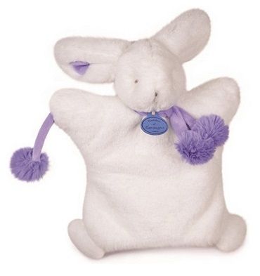 DC2742BVIO - Pompom Kaninchenpuppe Weiß und Lila 25 cm - 1