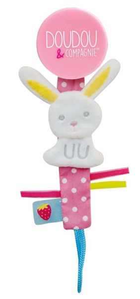 DC3424LAPIN - Schnullerkette Vanille/Erdbeere - Hase - 1