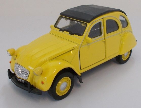 WEL2CVSANSBOITEC - CITROEN 2CV gelbes Reibungsmodell wird ohne Karton verkauft - 1