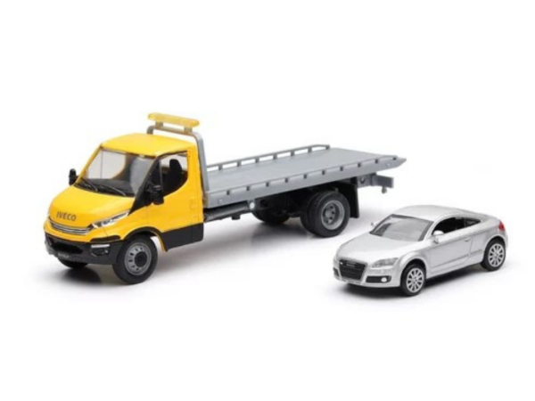 NEW16233C - LKW IVECO Autotransporter mit AUDI TT grau - 1