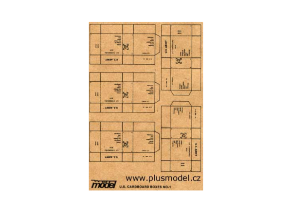 PLS009 - 5 Miniaturboxen der US Army zum Zusammenbauen für Dioramen Maße einer Box 2 x 2 x 1cm - 1