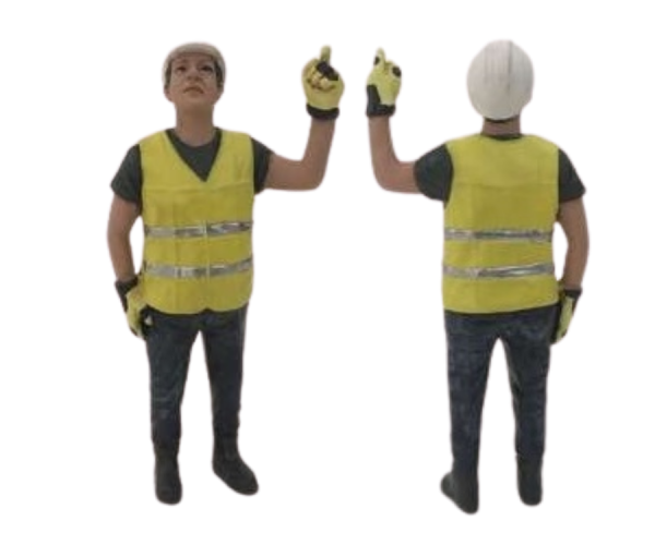 ADF32145 - Baustellencharakter; der seinen Finger hebt - 1