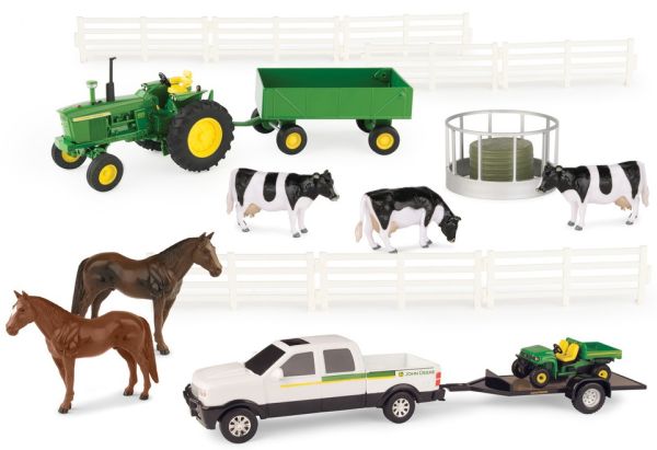 ERT46683 - Farm-Set mit JOHN DEERE-Traktor; Pick-up-Zubehör und Tieren - 1