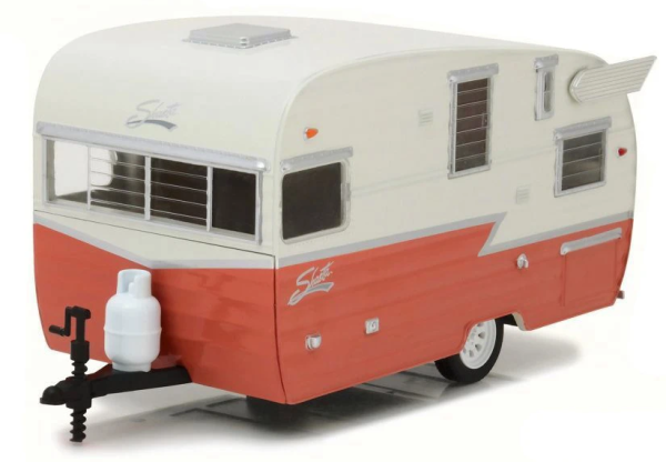 GREEN18415 - SHASTA Aire Flyte weißer und korallenroter Wohnwagen - 1