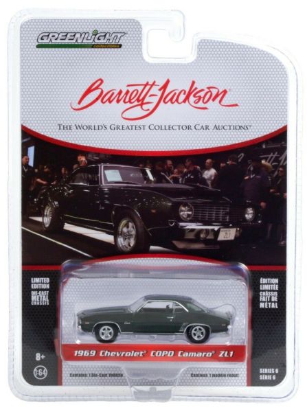 GREEN37220-B - CHEVROLET Copo Camaro ZL1 1969 Metallic Green Barrett Jackson wird im Blister verkauft - 1