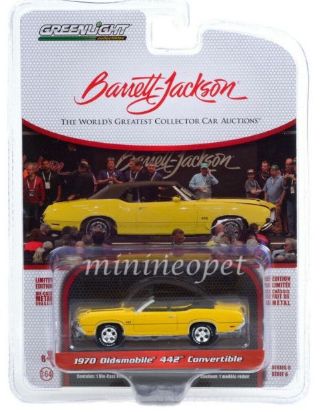GREEN37220-C - OLDSMOBILE 442 Cabrio offen 1970 gelb Barrett Jackson im Blister verkauft - 1