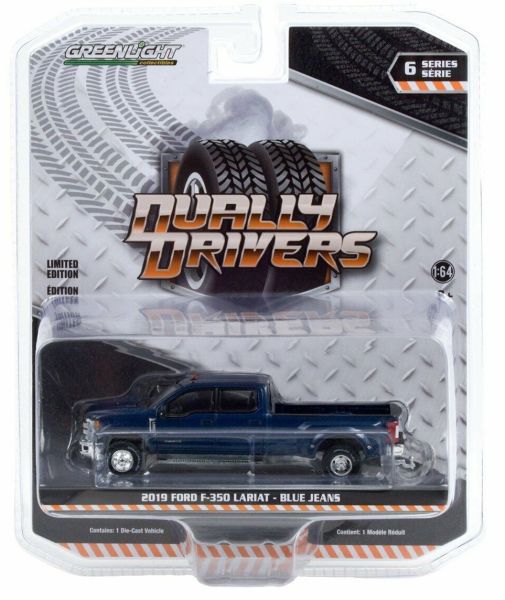 GREEN46060-F - FORD F-350 Lariat Pick-up Doppelkabine 2019 Metallicblau Dually Drivers Series wird im Blister verkauft - 1