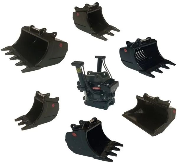 GF108-SET1 - OILQUICK OQTR-33 Tiltrotator-Set mit verschiedenen Löffeln für 24- bis 33-Tonnen-Bagger - 1