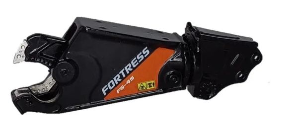 GF118-2-B - FORTRESS FS45-R Schwarze Schrottschere mit Auslegerstütze für Bagger bis 25 Tonnen - 1