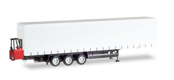 HER076784 - SCHMITZ 3-Achs-Planenanhänger mit Gabelstapler - 1