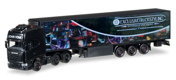 HER307000 - SCANIA R TL 6x4 Transport John Vonk mit 3-achsigem Kühlkoffer-Sattelzug. - 1