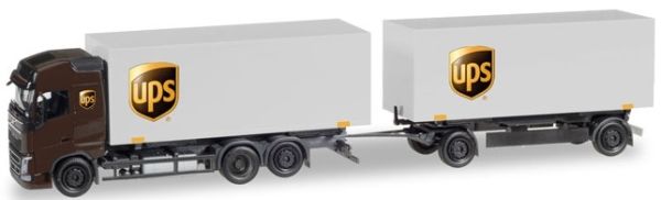HER308823 - VOLVO FH Globetrotter 6x2 Forwarder Hartschalenkoffer UPS mit 2-Achs-Anhänger - 1