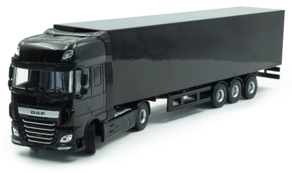 HOL076000 - DAF XF 106 BLACK Super Space Cab 4x2 und starrer Kofferanhänger - 1