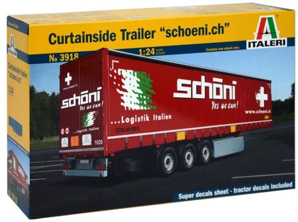 ITA3918 - Schoni 3-Achs-Planenanhänger-Modell zum Zusammenbauen und Lackieren - 1