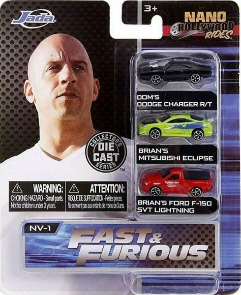 JAD253201000 - Nano Hollywood Rides - 3 FAST AND FURIOUS Cars Set 1 - 1