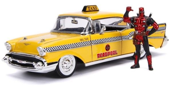 JAD30290 - CHEVROLET Chevy Bel Air 1957 Taxi von Deadpool mit Figur enthalten - 1