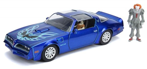 JAD31118 - Blauer PONTIAC Firebird mit Pennywise und Henry Bowers Figur - 1