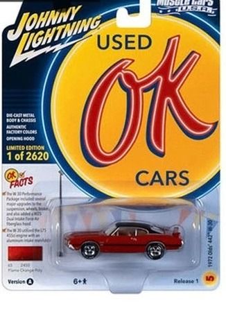 JLMC032A-E - 1972 Oldsmobile 442 W-30 in Flammenorange aus der MUSCLE CARS Serie 2023, Blisterverpackung - 1